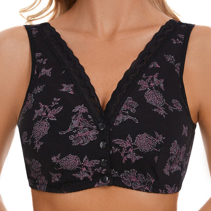 💕Biustonosz damski Plus Size w kwiaty z przodu, bez szwów✨