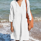 🎉49% OFF🎉Women's Summer V-Neck Cotton Linen Dress