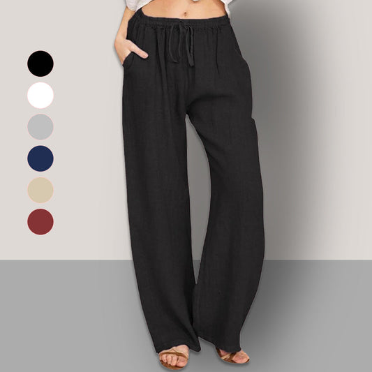 49% OFF💥2024 New Plus Size Women's Summer Cotton Linen Wide Leg Pants