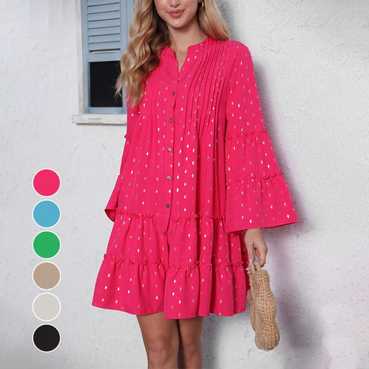 49% OFF TODAY🔥Women's Flared Sleeve Polka Dot Dress