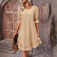 49% Off💥2024 New Plus Size Cotton linen dress with half sleeve and elegant skirt