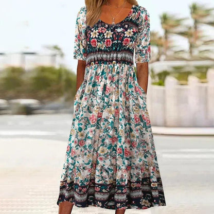 49% OFF🔥Women’s Elegant Bohemian Print Dress