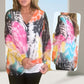 💝Tie-Dye Printed V-Neck Long Sleeve Shirt