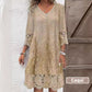 🔥49% OFF🔥Elegant lace dress with half-long sleeve and V-neck for women