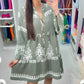 2024 New V Neck Button-Down Babydoll Dress
