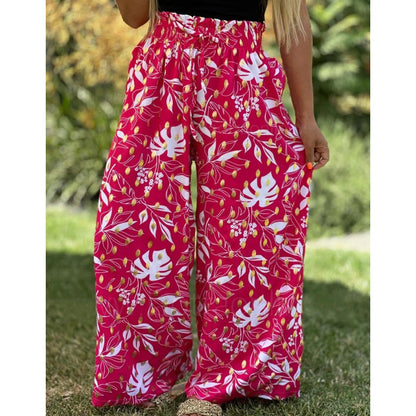 49% OFF TODAY💥2024 New Plus Size Women's Printed Wide Leg Pants