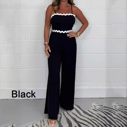 🔥49% OFF🔥Plus Size Women’s Elegant Sling Jumpsuit with Built-in Bra