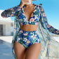 Women's 3 Piece Swimsuits with Kimono Cover Up