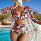Women's 3 Piece Swimsuits with Kimono Cover Up