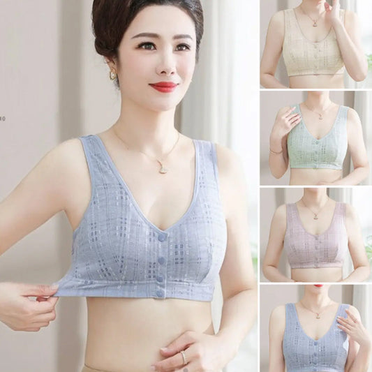 🔥49% OFF TODAY🔥Women’s Wireless Support Front Closure Cotton Bra with Plus Size