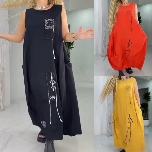 49% Off🔥2024 New Plus Size Casual Sleeveless Maxi Dress for Women