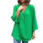 49% OFF TODAY💥2024 Plus Size Double-Layer V-neck Zipper 3/4 Sleeves Soft Tops