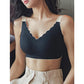 Two-Tone Scalloped Neckline Embossed Lace Bra Up to Cup I