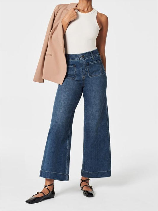 ⭐2025 Best Selling Jeans-49% OFF👖Tummy Control Cropped Wide-Leg Jeans