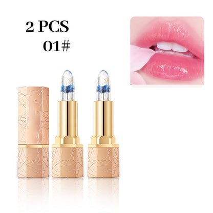 💗BUY 1 GET 1 FREE-EACH ONLY ￡3.99!!🌟Crystal Flower Temperature Color Change Jelly Lipstick