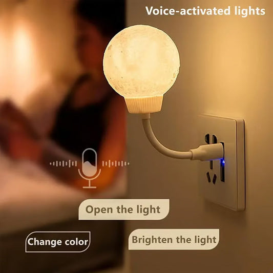 Smart Voice-Activated Moon Night Light