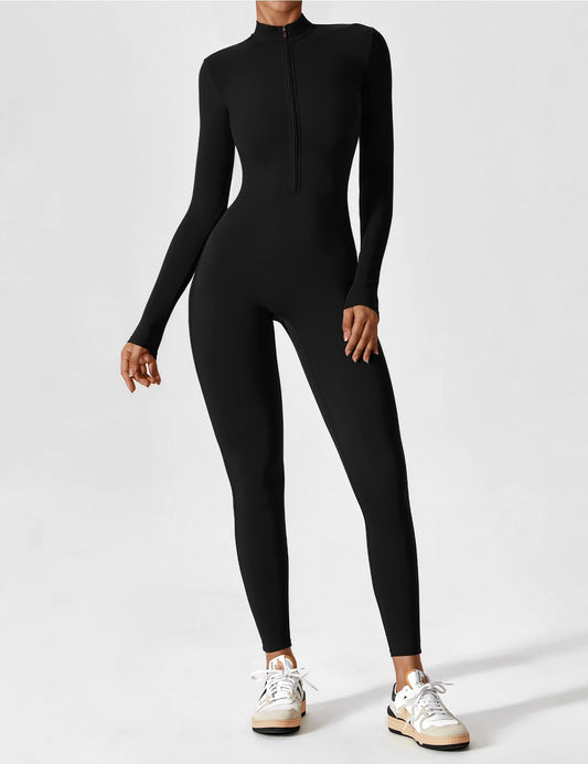 Long Sleeve Zipper Jumpsuit