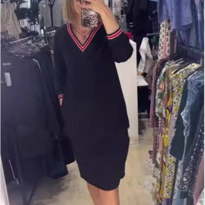 🔥Last Day 49% OFF🔥Women's Casual Knitted V-Neck Dress