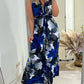 Floral Print Sleeveless Pleated Elegant Dress