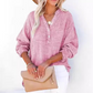 🤩Buy 2 free shipping✈️🤩Women’s Casual Gauze Button Neck Long Sleeve Blouse