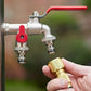 🔥Only ￡7.99!!!📢Universal Stainless Steel Double Outlet Garden Faucet🚀Independent Valves, Heavy-Duty & Easy Install 🚰
