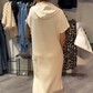 🔥Factory Direct Sales🌸Women’s Solid Short-Sleeve Hooded Long Dress💐