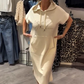 🔥Factory Direct Sales🌸Women’s Solid Short-Sleeve Hooded Long Dress💐
