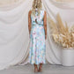✨2025 Hot Sale⌛Love In The Garden Floral Halter Neck Elastic Waist Maxi Dress