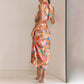 ✨2025 Hot Sale⌛Love In The Garden Floral Halter Neck Elastic Waist Maxi Dress