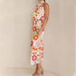 ✨2025 Hot Sale⌛Love In The Garden Floral Halter Neck Elastic Waist Maxi Dress