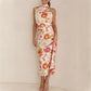 ✨2025 Hot Sale⌛Love In The Garden Floral Halter Neck Elastic Waist Maxi Dress