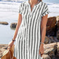 ⏳Time-limited Special⏰Women's Striped Button-Down Shirt Dress