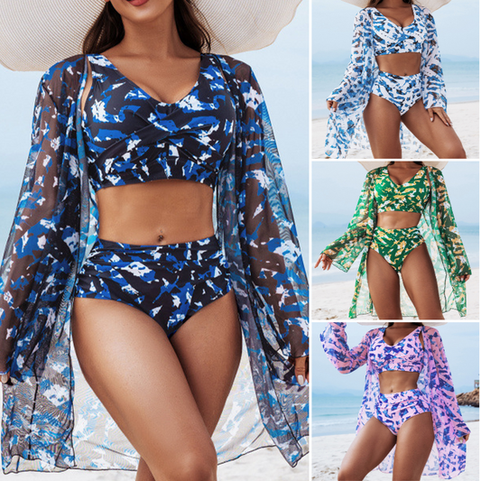 ✨2025 Hot Sale⌛Women's 3-Piece Bikini Set with Cover-Up