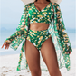 ✨2025 Hot Sale⌛Women's 3-Piece Bikini Set with Cover-Up