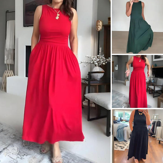💫Elegance in Motion: Flowy & Flattering Maxi Dress💃Women's Elegant Crew Neck Maxi Dress👗