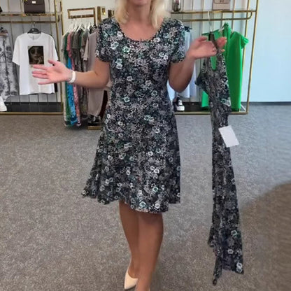 💐2025 New Arrival 50%OFF💖Women's Casual Scoop Neck Floral-Print Dress