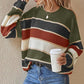 🍂Autumn Sale - 50% Off!💕Women's Loose Striped Long-Sleeve Sweater