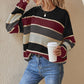 🍂Autumn Sale - 50% Off!💕Women's Loose Striped Long-Sleeve Sweater