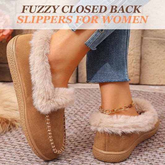 🎉2025 New Products Hot Sale 50% Off 👢Fuzzy Closed Back Slippers for Women🎁