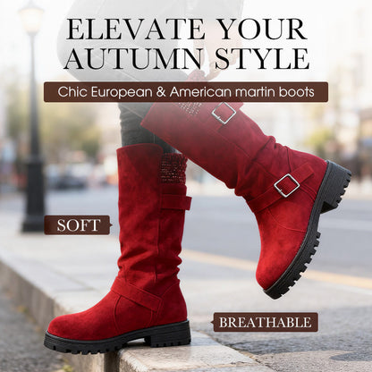 💖Black Friday Mega Deal – 61% off!💖Women's Slouchy Boots, Mid-Calf Length👢