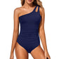 💥LAST DAY SALE 50% OFF🏖️👙One Shoulder One Piece Swimsuit For Women Tummy Control Bathing Suit