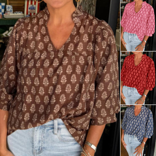 🎁2026 New Arrivals 50% OFF💥Women's Casual Flowy Printed Top👚