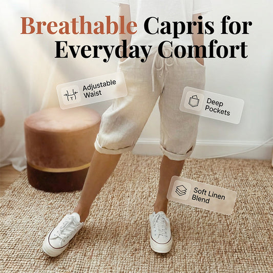 ☀️SUMMER SALE 50%OFF😍Women’s Casual Cotton Linen Capris – Breathable, Comfortable & Effortlessly Chic