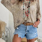 💥Hot Sales-50% OFF🔥Womens Bohemian-Inspired Beige Crochet Top with V-Neck🎽
