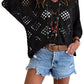 💥Hot Sales-50% OFF🔥Womens Bohemian-Inspired Beige Crochet Top with V-Neck🎽