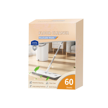 🥳2026 HOT SALE🥳💞50K+ SOLD!💧✨ 50% OFF! Dissolvable Floor Cleaner Sheets – Instant dissolve, zero residue. Safe for all hard floors. 60 sheets, easy storage. 🧹🏠
