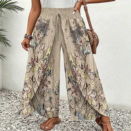 🌷Summer Cool Deal: ONLY ￡14.99!!✨️🎉Women's Printed Wide-Leg Drawstring Trousers👖