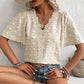 📢📢50% OFF !! ⏰Women's Jacquard V-Neck Butterfly Sleeve Top👚