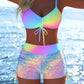 🩱🌊 LIMITED-TIME 50% OFF! 👙 Women’s Drawstring Bikini Set with Boy Shorts – Adjustable Support, Ruched Fit & Active Beach Coverage ✨