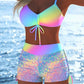 🩱🌊 LIMITED-TIME 50% OFF! 👙 Women’s Drawstring Bikini Set with Boy Shorts – Adjustable Support, Ruched Fit & Active Beach Coverage ✨